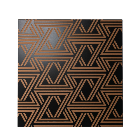 Middle Eastern Dark Brown Etched Stainless Steel