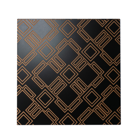Middle Eastern Dark Brown Etched Stainless Steel