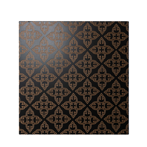 Middle Eastern Dark Brown Etched Stainless Steel