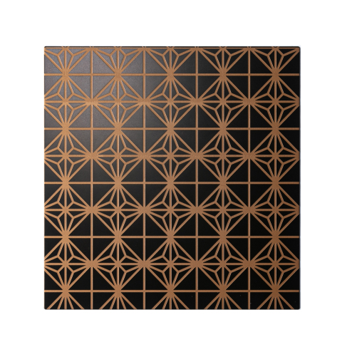 Middle Eastern Dark Brown Etched Stainless Steel