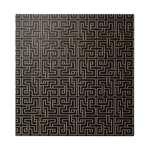 Chinese Black & Gold Etched Stainless Steel