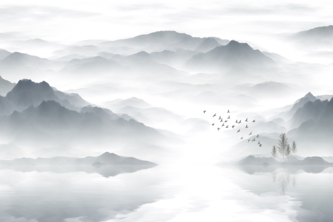 Digital Print Wallpaper - Sea of Clouds