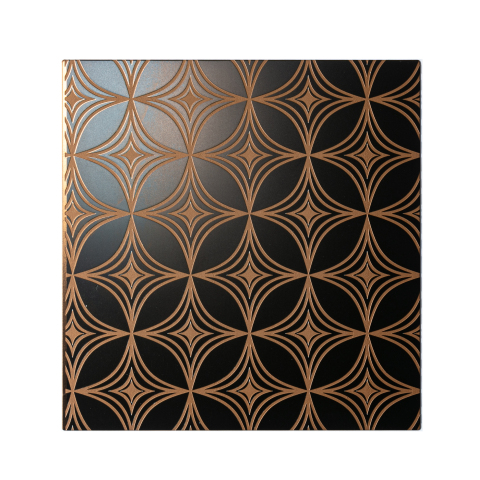 Middle Eastern Dark Brown Etched Stainless Steel