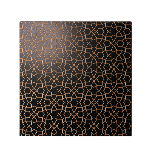 Middle Eastern Dark Brown Etched Stainless Steel