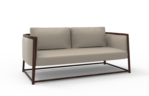 Walnut Leather Cloud Sofa - Matte, 3-Seater