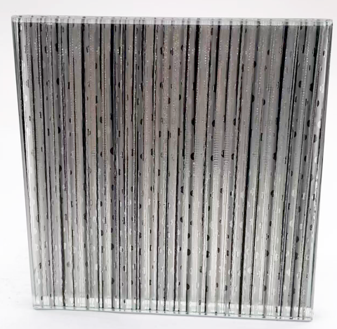 5mm Acid-Etched Line + 5mm Ultra-Clear Mirror Wired Glass