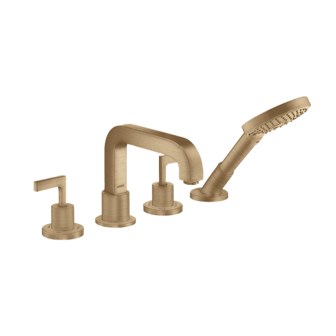 Straight Handle 4-hole Deck-mounted Bath Faucet