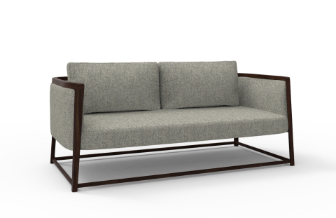Walnut Fabric Cloud Sofa - Matte, 2-Seater