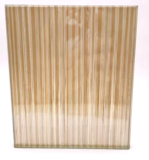 5mm Etched Line + 5mm Silver-White Film Carved Wired Glass