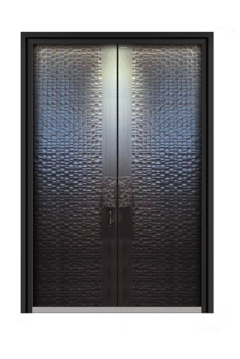 Sculpted Aluminum Armored Door - Double Doors