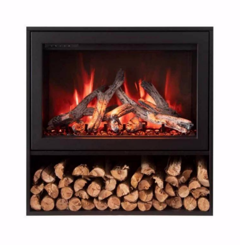 Custom Electric Fireplace with Log Set