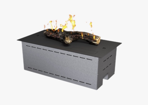 Bioethanol Fireplace with Faux Log Flame