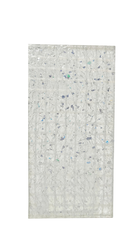 White Grid Art Glass