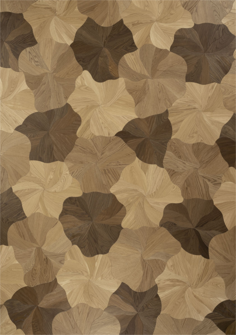 Petal-Shaped Solid Wood Parquet Flooring