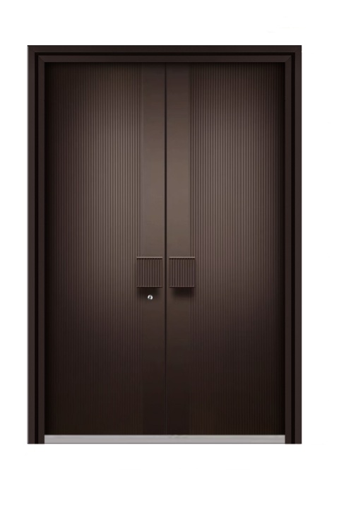 Sculpted Aluminum Armored Door - Double Doors