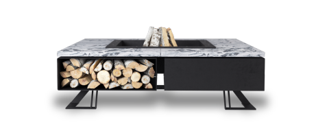 Square Outdoor Wood-Burning Fireplace with BBQ Grill