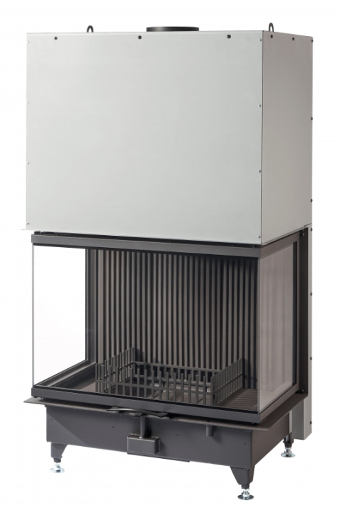Three-Sided View Wood-Burning Fireplace, 800 Folding Steel Interior