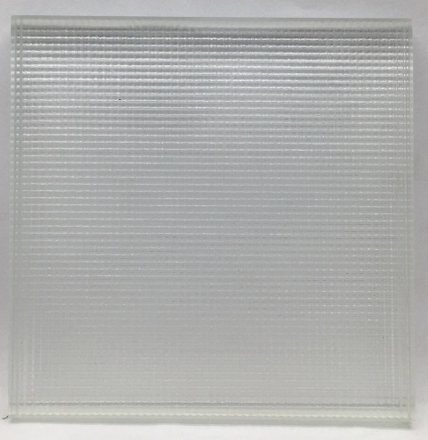 5+5mm Double-Sided Ultra Clear Crosshatch Fine Rib Laminated Glass