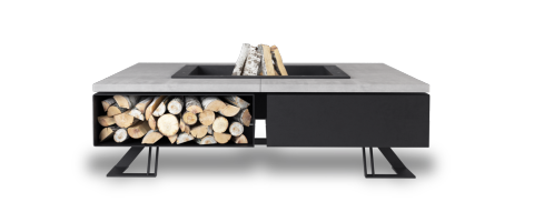 Square Outdoor Wood-Burning Fireplace with BBQ Grill