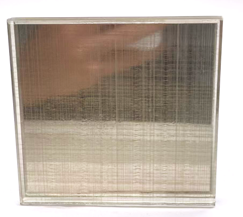 5mm Extra-Clear + 5mm Extra-Clear Mirror Laminated Glass with Wire Mesh