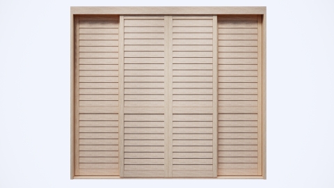 Wood Louver Bi-fold Door