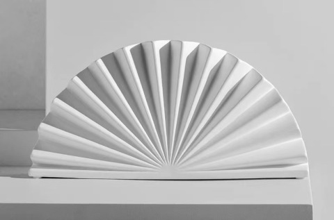 White Fan-Shaped Sculpture