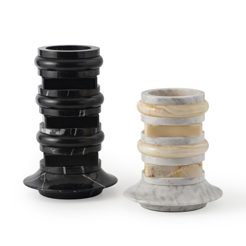 Black Marble Vase - Large
