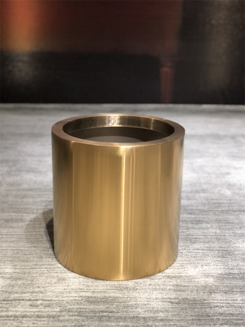 Brushed Titanium Gold Cylinder Vase