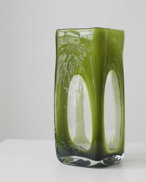 Vintage Olive Green Vase