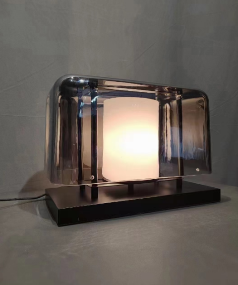 Smoked Glass Table Lamp