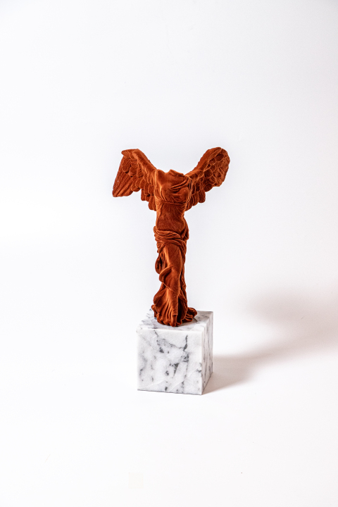 Large Nike of Samothrace - Burnt Brown, Velvet Finish