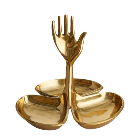 Imported Lucky Hand Metal Fruit Bowl