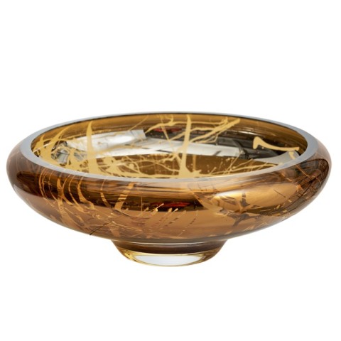 Angel Pedestal Amber Fruit Bowl