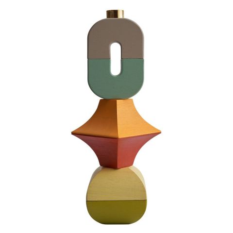 Geometric Tower Candle Holder Warm Tone