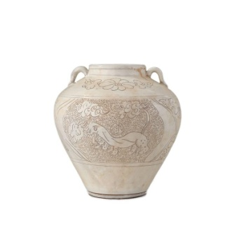 White Porcelain Double-Handled Vase