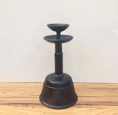 Vintage Black Iron Candle Holder