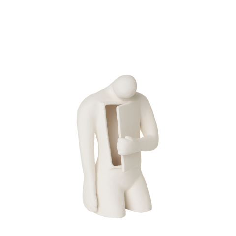 Read - Reading Art Ceramic Sculpture - White 1