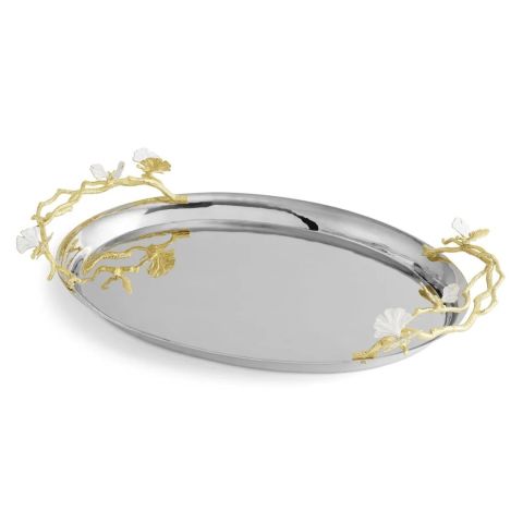 Butterfly Ginkgo White Gold Tray - Medium