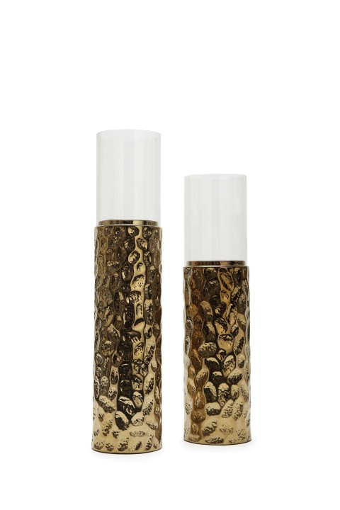 Zhi-Washite Candle Holder - Gold - Small