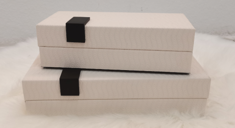 White Checkered Box with Black Hardware