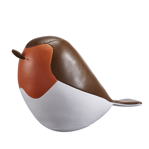 Zuny-Style Robin Paperweight (Brown & Orange)