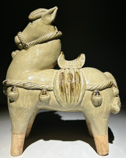 Song Kiln Celadon Saddle Horse Figurine - One of a Kind