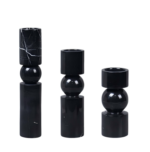 Black Marquina Candle Holder