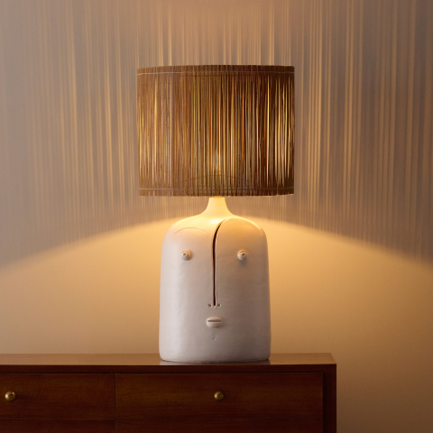 French Contemporary Artist Les Dalo Ceramic Sculpture Table Lamp