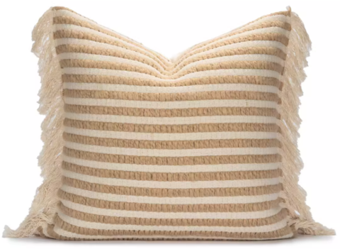 Camel Textured Throw Pillow