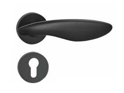 Zinc Alloy Lever Handle Set (5572 Anti-Pick Silent Body, Oval Thumbturn, 6-Pin Brass Cylinder) - Bathroom