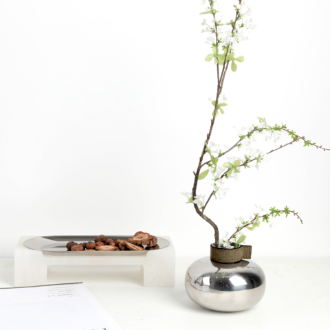 Small Pedestal Marble Storage Tray