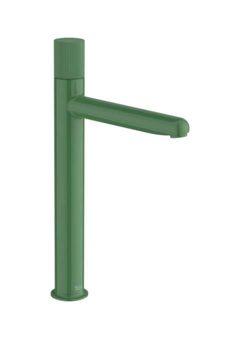 Cold-Start Vessel Basin Faucet without Pop-Up Drain, Fluted Handle