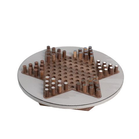 Round Grey Checkers Set