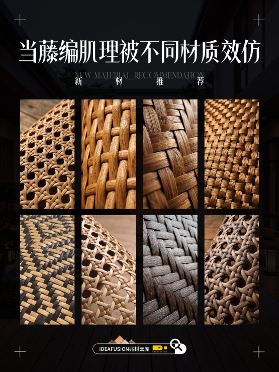 当藤编肌理被不同材质效仿